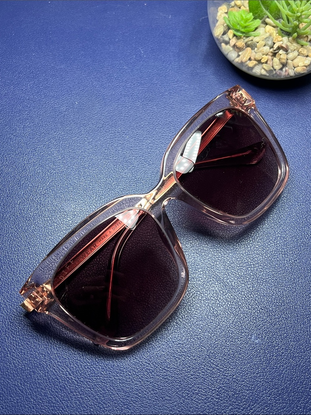 NWOT Diff Eyewear BELLA Light Pink Crystal Wine Gradient Sunglasses - Picture 6 of 12